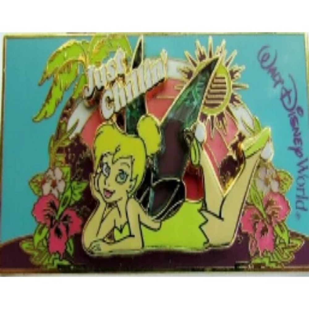 TINKER BELL Disney Pin 53063 WDW Just Chillin' Stained Glass Wings Peter Pan